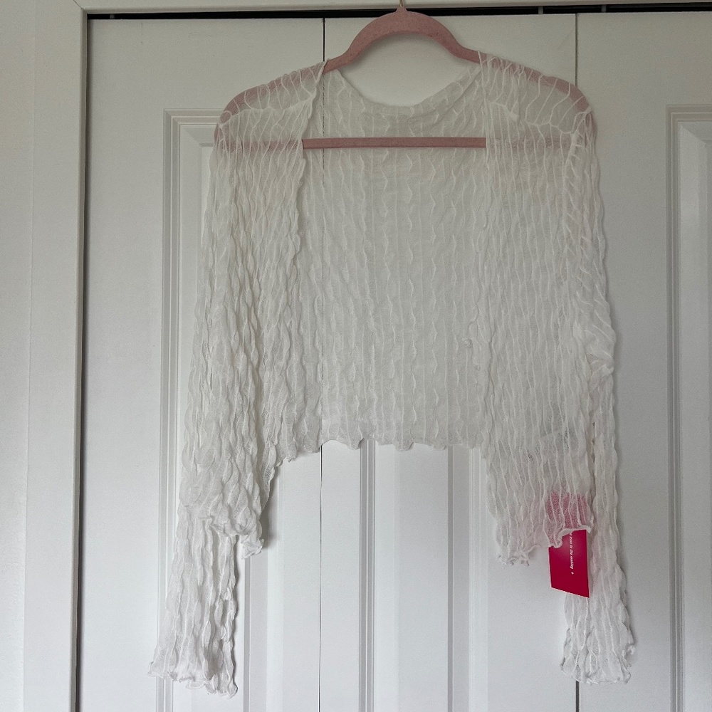 SHEIN White Shear Coverup Cardigan